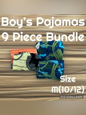 Boys Clothes 9 Piece Bundle St. Eve Pajamas Size M(10/12)